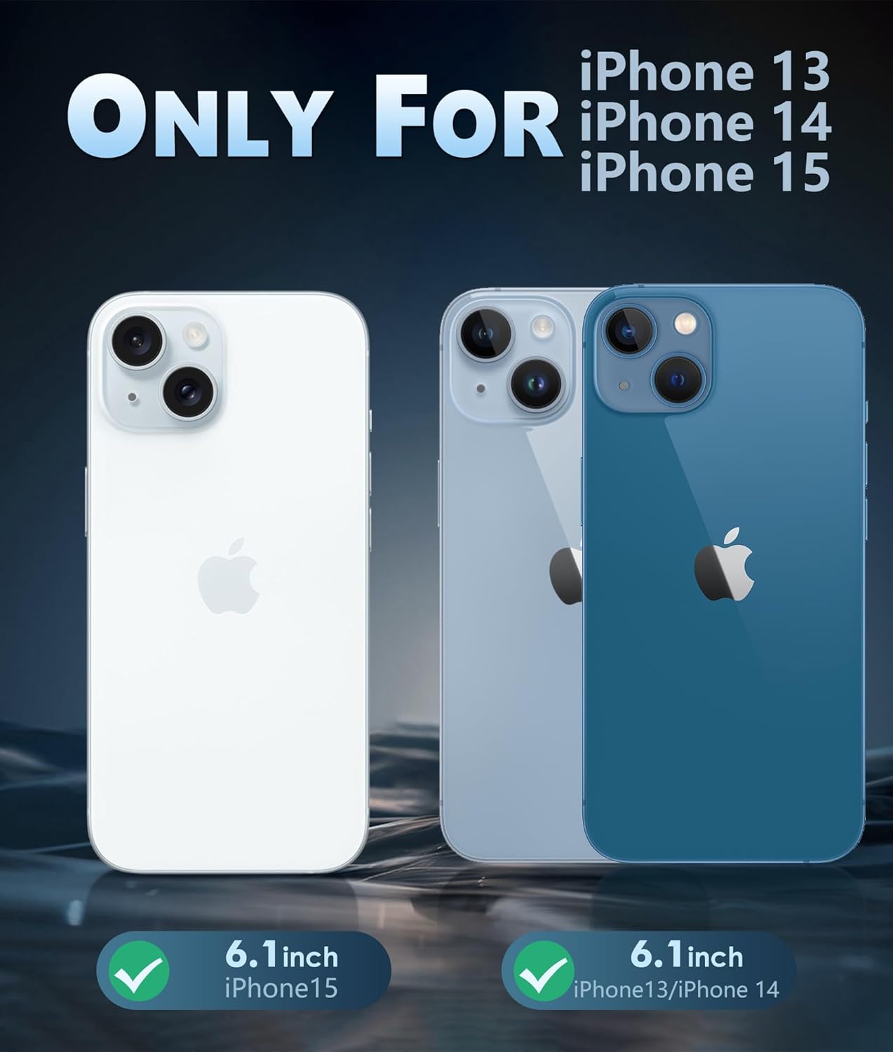 FNTCASE for iPhone 15 Case: for iPhone 14 & iPhone 13 Case | iPhone 16e Case Support Magnetic Charging Military Grade Drop Protection Anti Yellowing | Rugged Shockproof Phone Cover - 6.1 inch (Clear)