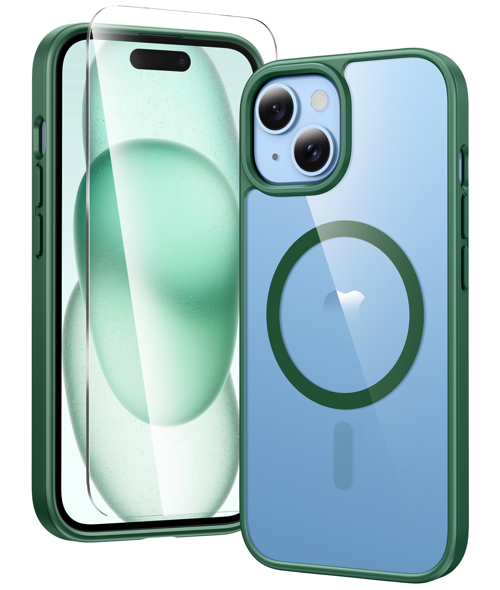 FNTCASE for iPhone 15 Case: for iPhone 14 & iPhone 13 Case | iPhone 16e Case Support Magnetic Charging Military Grade Drop Protection Anti Yellowing | Rugged Shockproof Phone Cover - 6.1 inch (Clear)